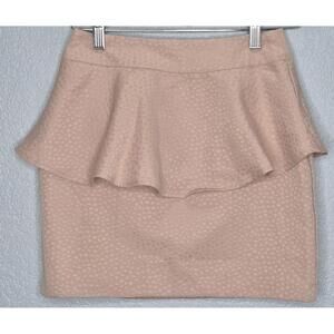 Silence + Noise Pink Peplum Mini Skirt Size 0 Textured Back Zip NWT